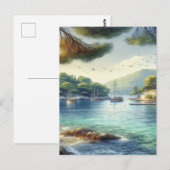 Carte Postale Dubrovnik Croatie Mljet île aquarelle (Devant / Derrière)