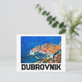 Carte Postale Dubrovnik Croatie Paint à l'huile d'aquarelle (Debout devant)