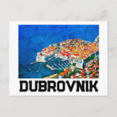 Carte Postale Dubrovnik Croatie Paint à l'huile d'aquarelle (Devant)