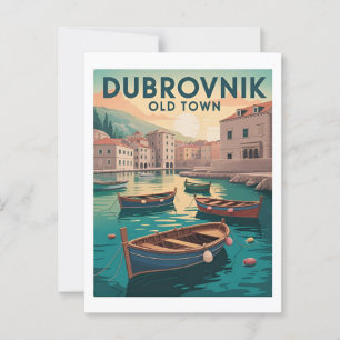 Carte Postale Dubrovnik Vieille Ville Affiche Vintage – Rétro Fr