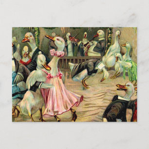 Carte Postale Duck Dancing dans une discothèque