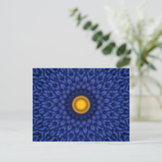 Carte Postale Duck on blue with yellow kaleidoscope (Debout devant)
