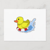 Carte Postale Duck with Swim ring à Water.PNG (Devant)
