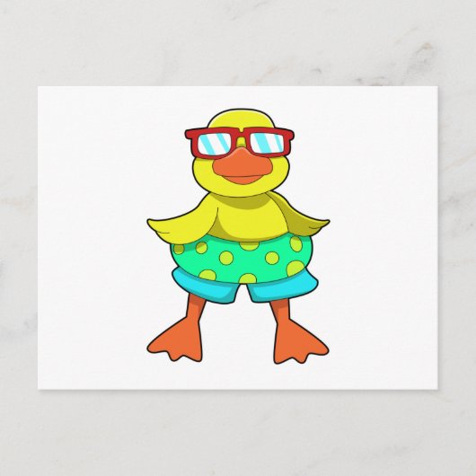Carte Postale Duck with Swim ring & Sung (Devant)