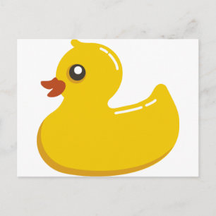 Carte Postale Duckie en caoutchouc jaune