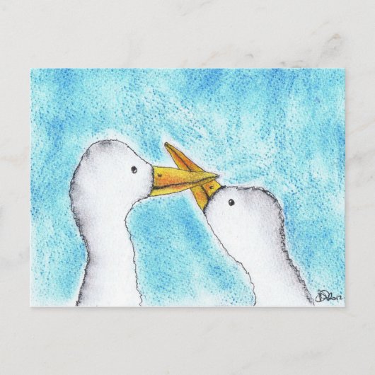 CARTE POSTALE DUCKS AMOUREUX (Devant)