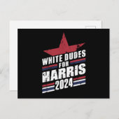 Carte Postale Dudes Blanches Pour Kamala Harris 2024 (Devant / Derrière)