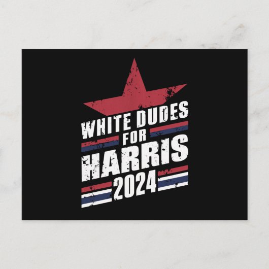 Carte Postale Dudes Blanches Pour Kamala Harris 2024 (Devant)