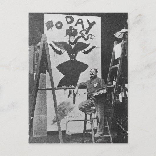 Carte Postale Dudley Hardy peint une affiche (Devant)