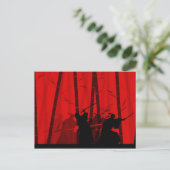 Carte Postale Duel dans le Bambou rouge - Samurai (Debout devant)