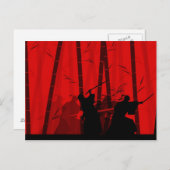 Carte Postale Duel dans le Bambou rouge - Samurai (Devant / Derrière)