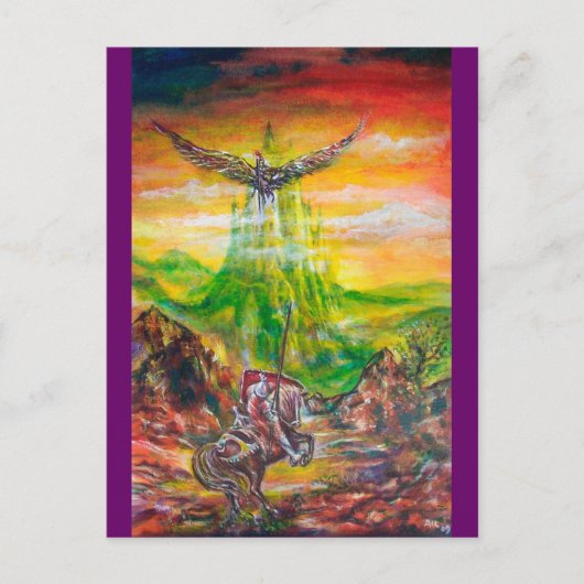 CARTE POSTALE DUEL MAGIQUE ENTRE BRADAMANT ET NEGROMANCER (Devant)