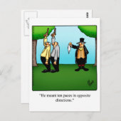 Carte postale "Dueling Humour" amusante (Devant / Derrière)