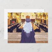 Carte Postale Dumbledore parlant dans le Grand Hall de Poudlard (Devant / Derrière)