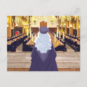 Carte Postale Dumbledore parlant dans le Grand Hall de Poudlard