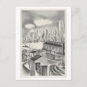 Carte postale d'un croquis/dessin de Brooklyn