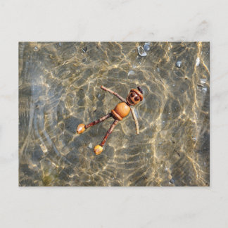 Carte postale d'un Elfe Gland flottant dans l'eau