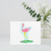 Carte postale d'un Flamant rose rose (Debout devant)