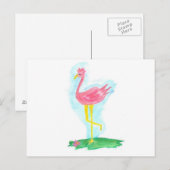 Carte postale d'un Flamant rose rose (Devant / Derrière)