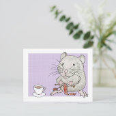 Carte postale d'un hamster gris tricot d'une échar (Debout devant)