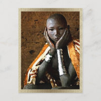 Carte postale d'un jeune garçon africain • Art du 