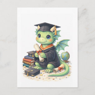 Carte postale d'un joli dragon de remise de diplôm