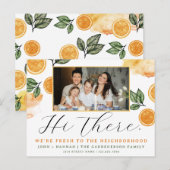 Carte postale d'un nouveau voisin aquarelle Citrus (Devant / Derrière)