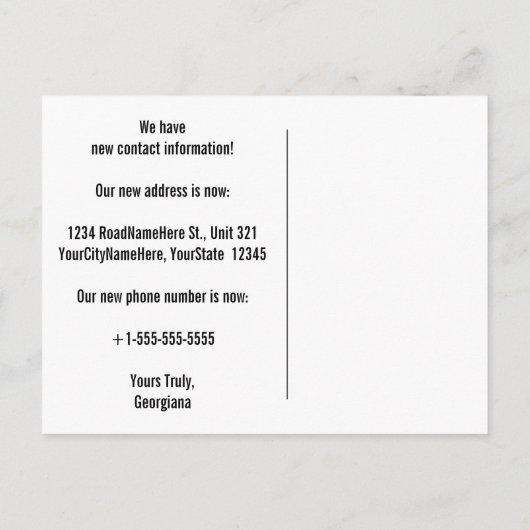 Carte postale d'un nouvel appartement au charme ru (Dos)