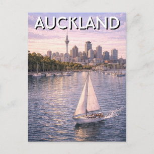 Carte postale d'un voilier d'Auckland Nouvelle-Zél