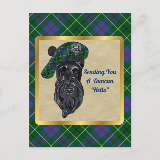 Carte postale Duncan Clan Badge & Tartan (Devant)