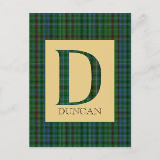Carte Postale Duncan Tartan Monogramme D