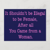 Carte Postale D'une femme (Devant)