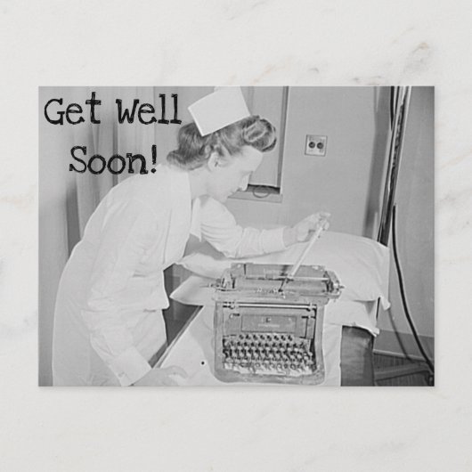 Carte postale d'une infirmière et d'une machine à (Devant)