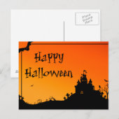 Carte postale d'une nuit effrayante d'Halloween av (Devant / Derrière)