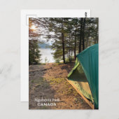 Carte postale d'une tente dans le parc Algonquin (Devant / Derrière)