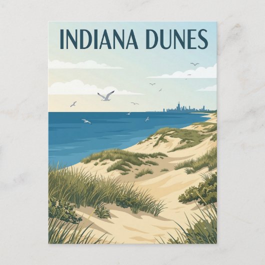 Carte Postale Dunes de l'Indiana (Devant)