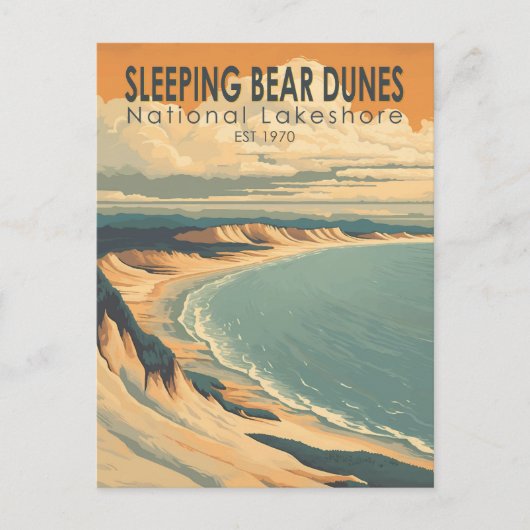 Carte Postale Dunes de l'ours couchage National Lakeshore Art de (Devant)