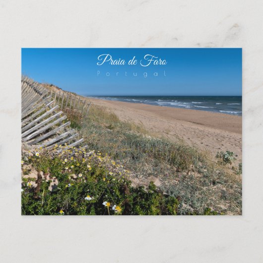 Carte Postale Dunes de plage de Faro - Portugal (Devant)