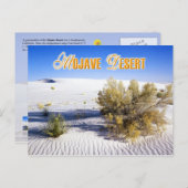 Carte Postale Dunes de sable dans le désert de Mojave, Californi (Devant / Derrière)