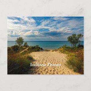 Carte Postale Dunes Indiana, lac Michigan, étiquetées