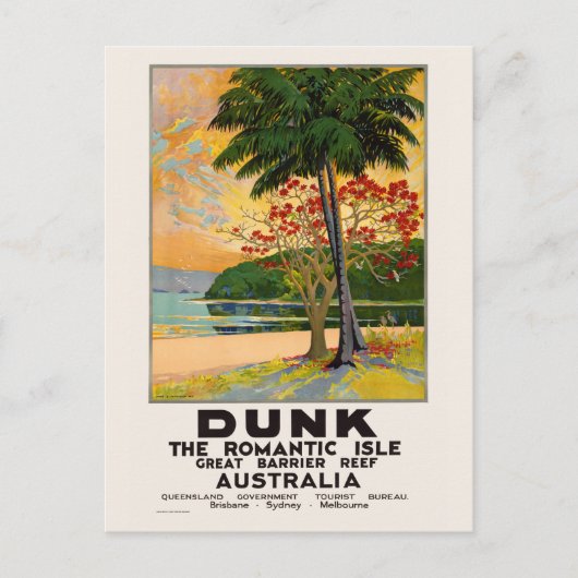 Carte Postale Dunk L'île romantique Poster vintage 1935 (Devant)
