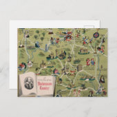 Carte Postale Dunlop Map of Shakespeare Country, Angleterre (Devant / Derrière)