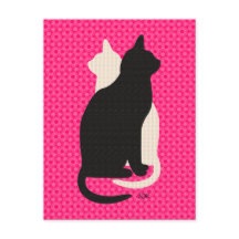 Duo blanc de Kitty Catz de noir de bonne chance de