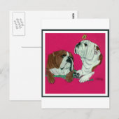 Carte Postale Duo de Bulldog anglais (Devant / Derrière)
