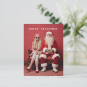 Carte Postale Duo de Noël fantasque : Père Noël et Mme Claus (Debout devant)