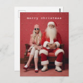 Carte Postale Duo de Noël fantasque : Père Noël et Mme Claus (Devant / Derrière)