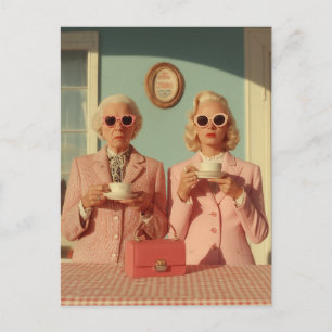 Carte Postale Duo élégant pour le thé