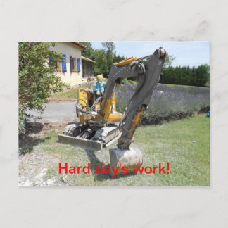 Carte Postale Dur au travail - ours en peluche sur creveur