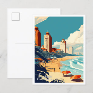 Carte Postale Durban Afrique du Sud Voyage illustration Vintage