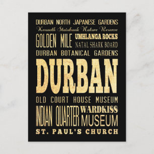 Carte Postale Durban City Afrique du Sud Typographie